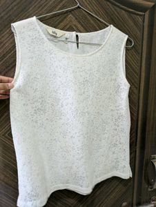 Chic White Lace Overlay Top