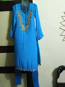 Blue &amp; Gold Embellished Tunic