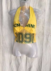 22410. Yellow Y2K halter top