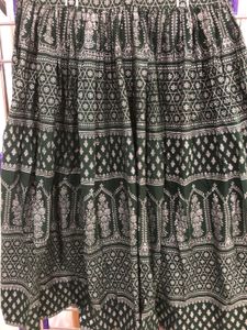 Green Print Anarkali Kurti (L)