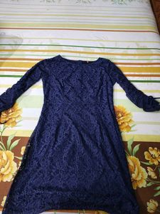 Elegant Navy Lace Dress