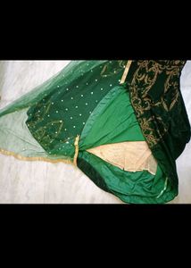Designer Gown 🔥❤️ Green Velvet mehendi dress
