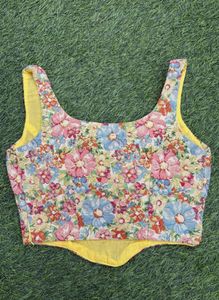 Floral Tapestry Crop Blouse