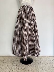 Chic Gingham Maxi Skirt