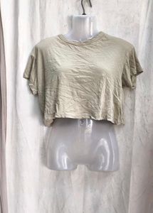 Beige Cropped T-Shirt