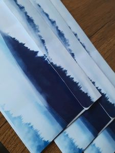 Minimal Foggy Mountain Printed Envelopes, 10 Pcs