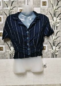 Striped Button-Up Top