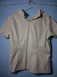Striped Peter Pan Collar Top