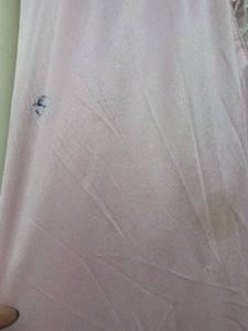 Pink Satin Robe with Lace Trim