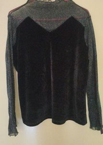 Sparkly Black Velvet Top