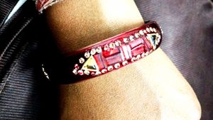 Elegant Red &amp; Crystal Bangle