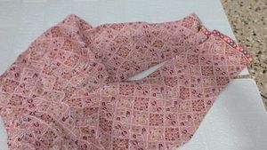 Pink Printed Dress Material