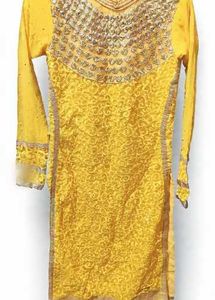 3pcs Yellow Embroidered suit
