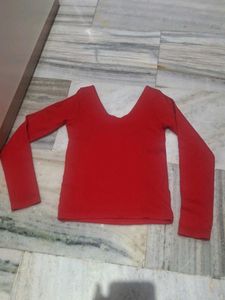 Red Long Sleeve Top