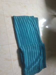 Teal Striped Saree