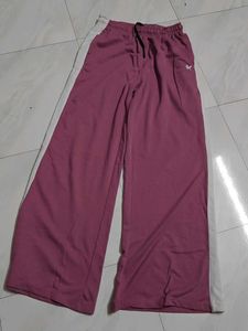 Pink Wide Leg Track Pants