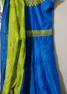 Blue Ethnic Gown with Dupatta from size X