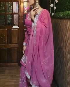 Elegant Pink Sharara Set with Dupatta