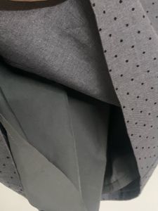 Chic Grey Polka Dot Smart Casual Dress