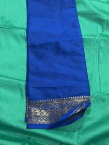Royal Blue Saree with Gold Border