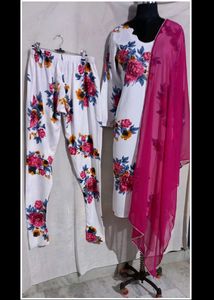 Bust 40 Beautiful Floral Churidar Pajama Set