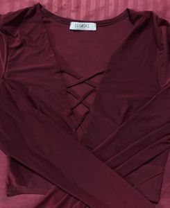 Burgundy Long Sleeve Top