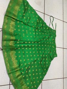 Green Ethnic Skirt with net frok style kurta wit