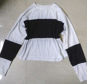 Stylish Black and White Striped Top