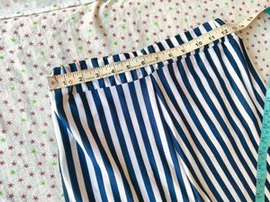 Navy Blue Striped Kurta Set with Necklace