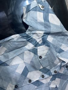 Stylish Blue &amp; White Plaid Shirt