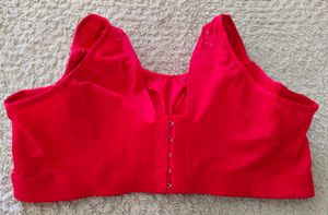 Red Lace Bra with Jewel Detail
