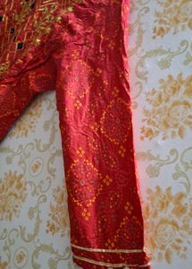 Red Embroidered Kurta