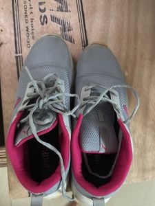 Puma Grey &amp; Pink Sneakers