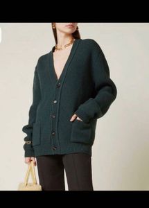 H&M Cozy Green V-Neck Cardigan