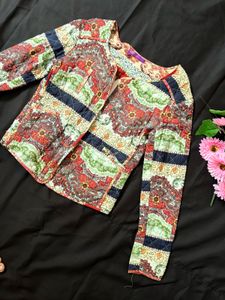 Quilted Paisley Print Jacket
