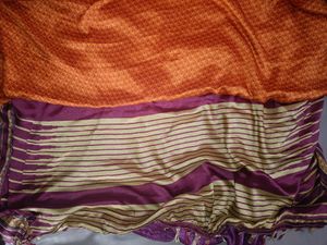 Orange Polyester Saree OFFER