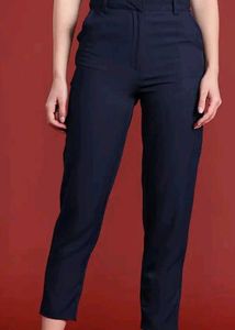 Classic Women Silm Fit Navy Trousers