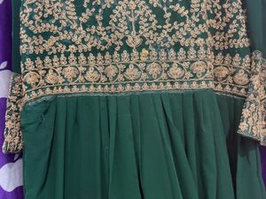 Elegant Green Kurta with Gold Embroidery