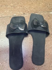 Sparkly Bow Slides