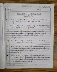 CBSE Class 10 Chemistry Handwritten Notes All Chap