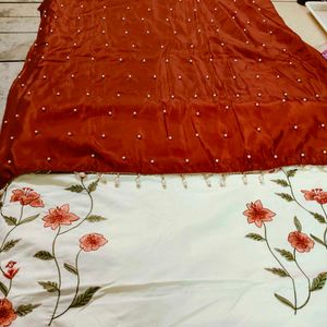 Elegant Embroidered unstitched suit, dress materia