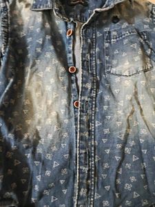 Blue Denim Print Shirt