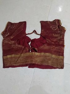 Elegant Maroon Embroidered Saree