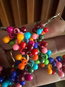 Boho Beaded Hoop Earrings