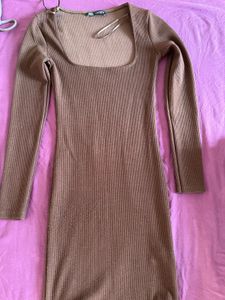Zara Brown Bodycon Dress