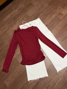 Chic Maroon Long Sleeve Top