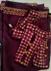 Purple Saree With Blouse