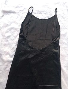 Brand New (Newme) Black Satin Maxi Dress