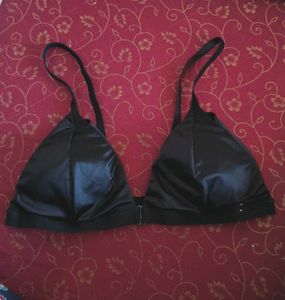 Savana Black Satin Bra