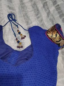 Elegant Blue Embroidered Blouse